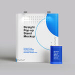 3 Straight Pop Up Stand Mockups in Varied Sights