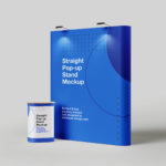 3 Straight Pop Up Stand Mockups in Varied Sights
