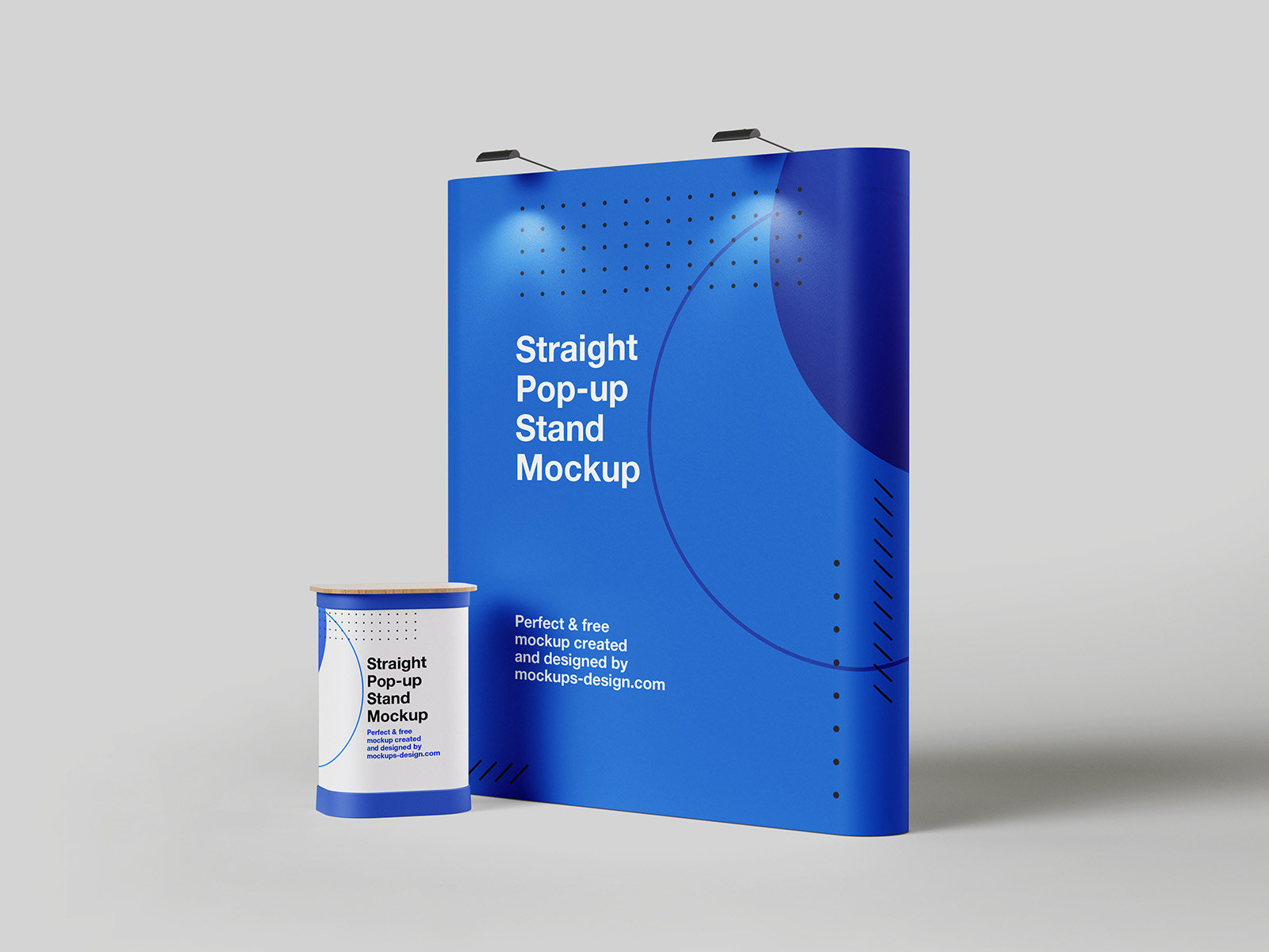 3 Straight Pop Up Stand Mockups in Varied Sights FREE PSD