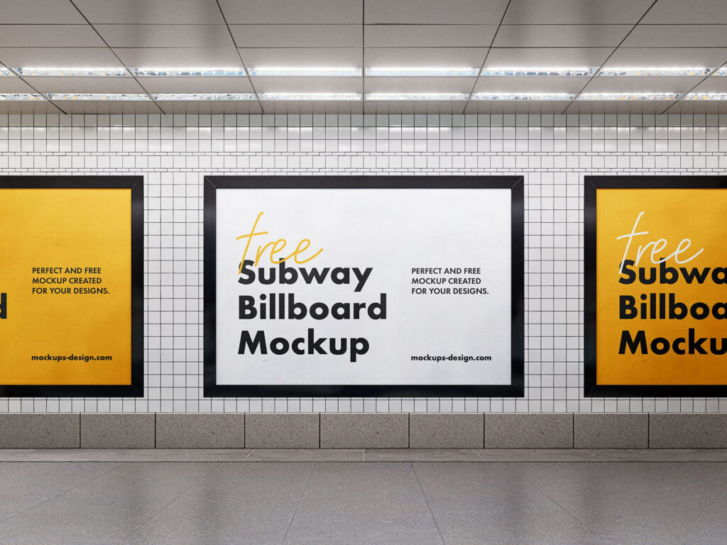 3 Subway Billboard Mockups