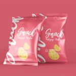 3 Varied Showcases of Chips Snacks Foil Pack Mockup