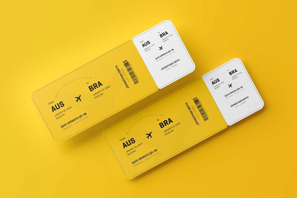 3 Varied Views of Round Corner Event Ticket Mockup
