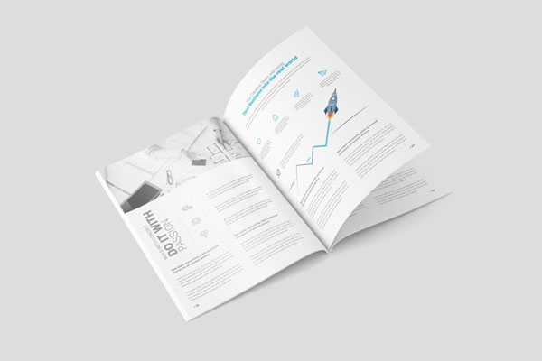 3 Views of A4 Magazine Mockup
