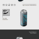 3 Views of Beer Can Mockup