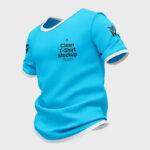 3 Views of Blue T-Shirt Mockup