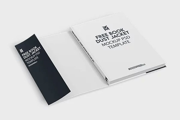 3 Views of Book Dust Jacket Mockup