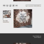 3 Views of Brick Wall Logo Mockup