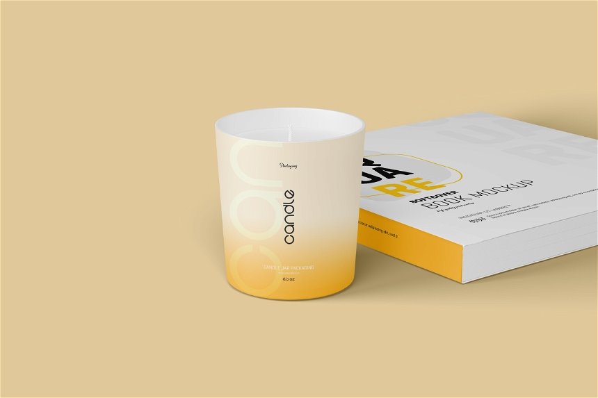 3 Views of Candle Glass Packaging Mockup