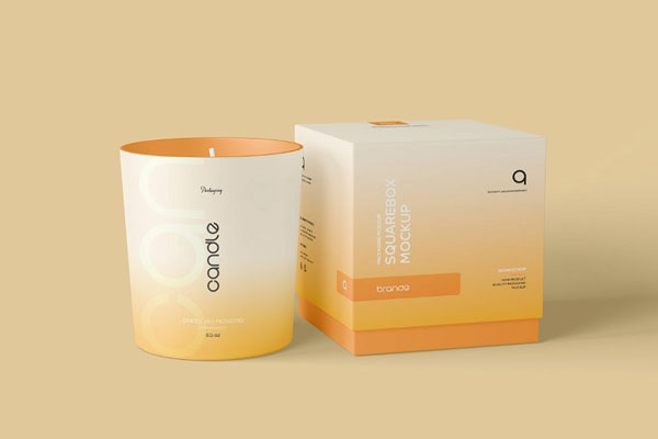 3 Views of Candle Glass Packaging Mockup