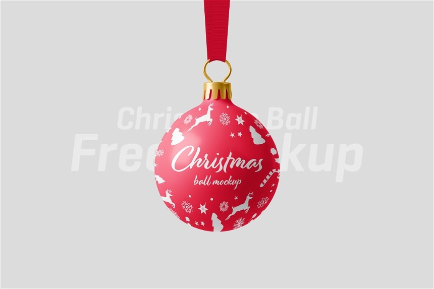 3 Views of Christmas Ball Mockup FREE PSD