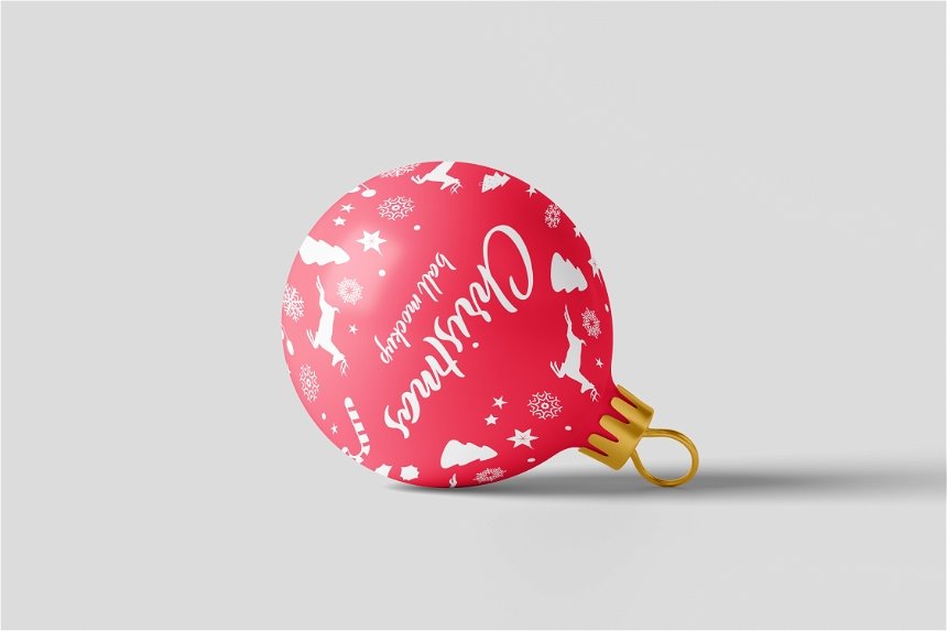 3 Views of Christmas Ball Mockup