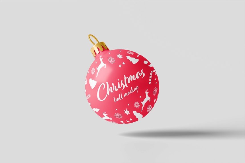 3 Views of Christmas Ball Mockup FREE PSD
