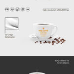 3 Views of Coffee Cup Mockup with Coffee Beans