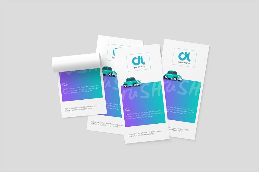 3 Views of DL Flyer Mockup