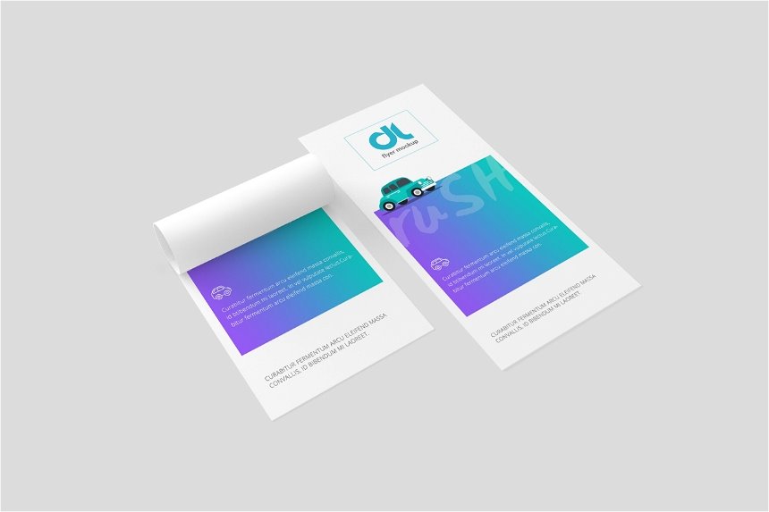 3 Views of DL Flyer Mockup