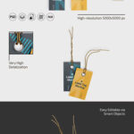 3 Views of Label Tag Mockup