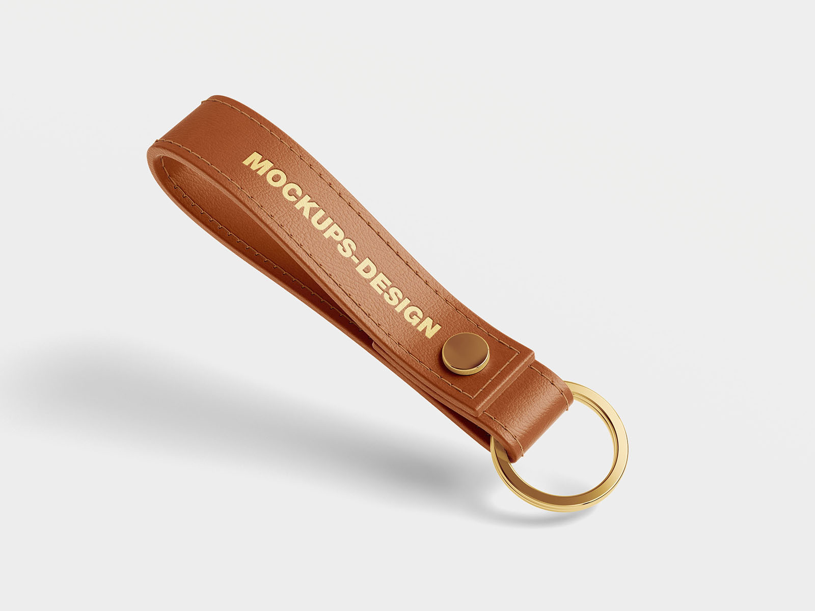 Free 3 Views of Leather Keychain Mockups PSD Template