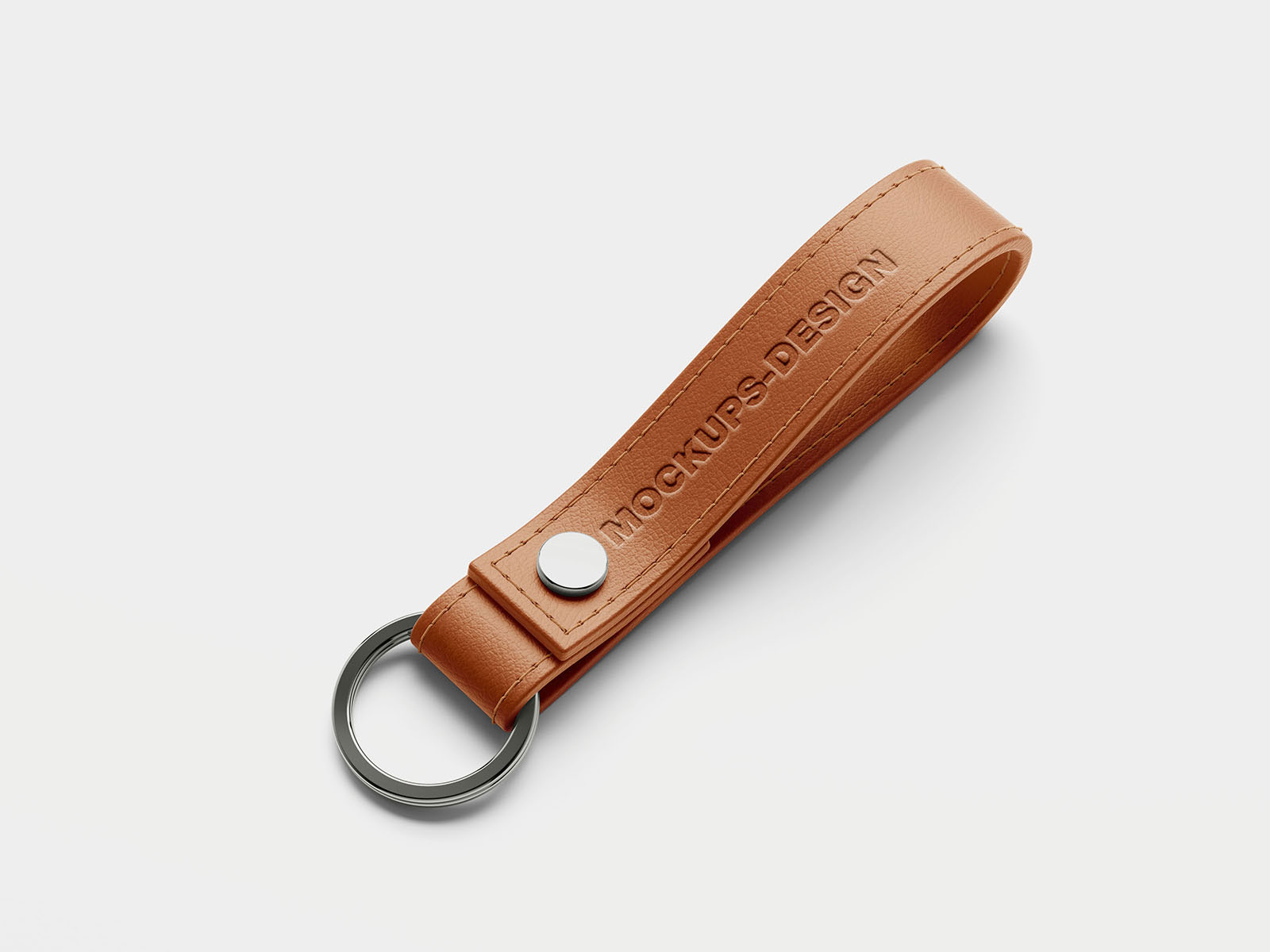 Free 3 Views of Leather Keychain Mockups PSD Template