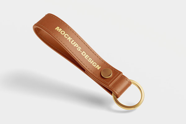 3 Views of Leather Keychain Mockups