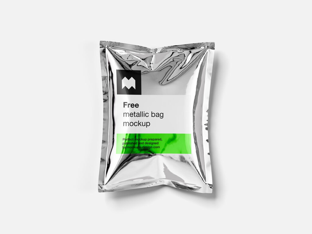 3 Views of Metallic Bag Mockup