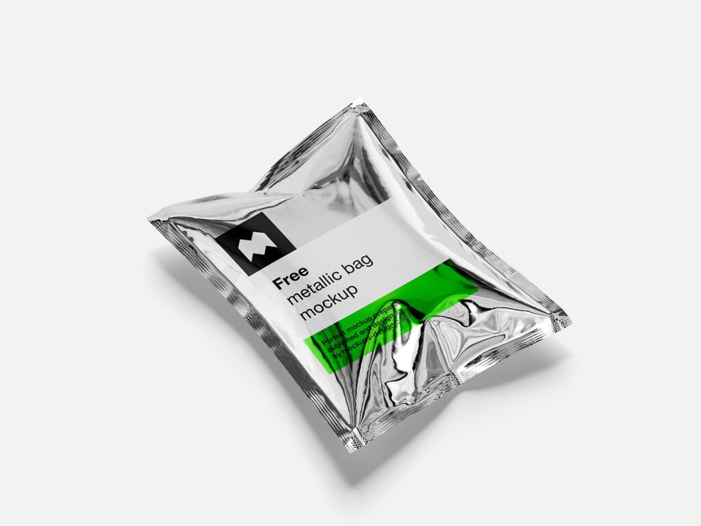 3 Views of Metallic Bag Mockup