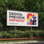 3 Views of Outdoor Billboard Mockup mockup preview