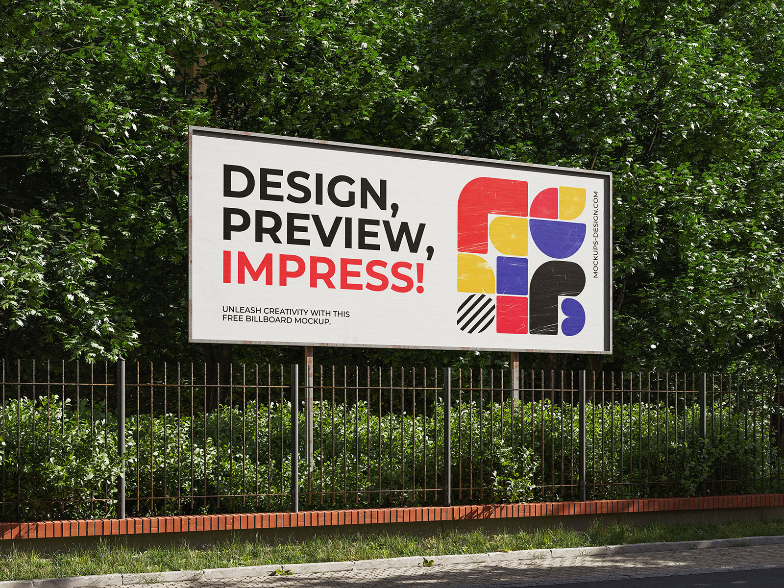 Free 3 Views of Outdoor Billboard Mockup PSD Template