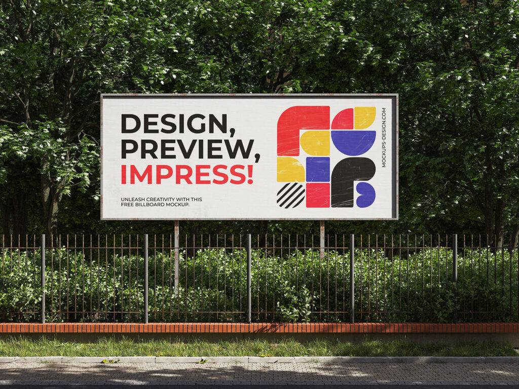 3 Views of Outdoor Billboard Mockup mockup preview