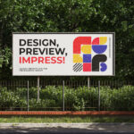 3 Views of Outdoor Billboard Mockup mockup preview