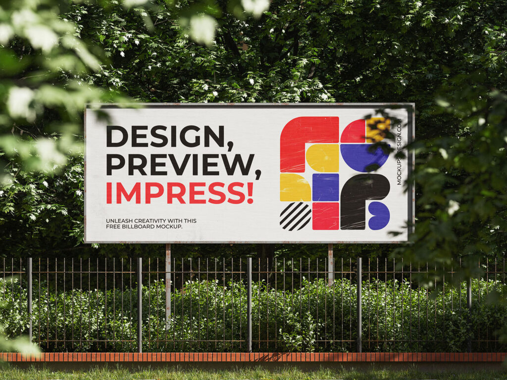 3 Views of Outdoor Billboard Mockup mockup preview