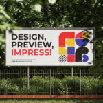 3 Views of Outdoor Billboard Mockup mockup preview