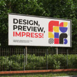 3 Views of Outdoor Billboard Mockup mockup preview