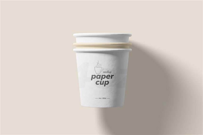 3 Views of Paper Cup Mockup mockup preview