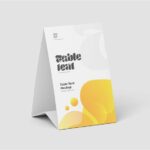 3 Views of Paper Table Tent Mockup