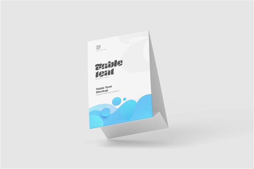 3 Views of Paper Table Tent Mockup