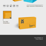 3 Views of Rectangle Box Mockup