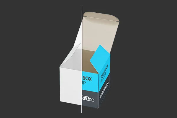 3 Views of Small Square Box Mockup