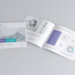 3 Views of Square Brochure Mockup