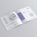 3 Views of Square Brochure Mockup
