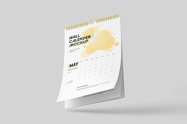 3 Views of Wall Calendar Mockup