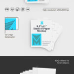 3 Visions of 8 5×11 Stack Paper Mockup mockup preview
