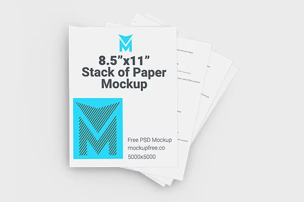 3 Visions of 8 5×11 Stack Paper Mockup mockup preview