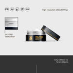 3 Visions of Opened Clear Glass Cosmetic Jar Mockup