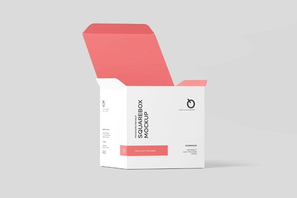 3 Visions of Square Minimal Box Mockup