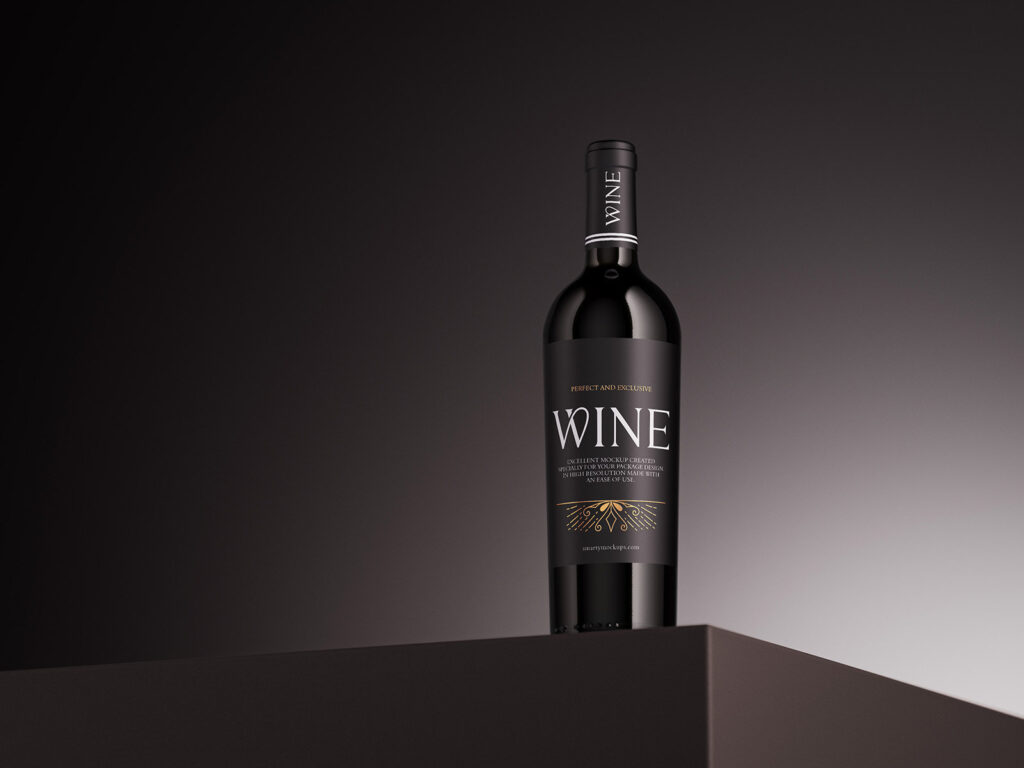 3 Wine Bottle Mockup in Front View