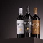 3 Wine Bottle Mockup in Front View