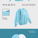 3 Women’s Sweatshirt Mockups in Different Shots