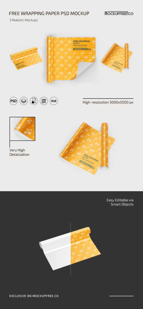 3 Wrapping Paper Mockups