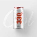 330ml Soda Can Mockup in 3 Views