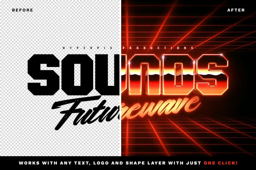3D 80s Text and Logo Effect